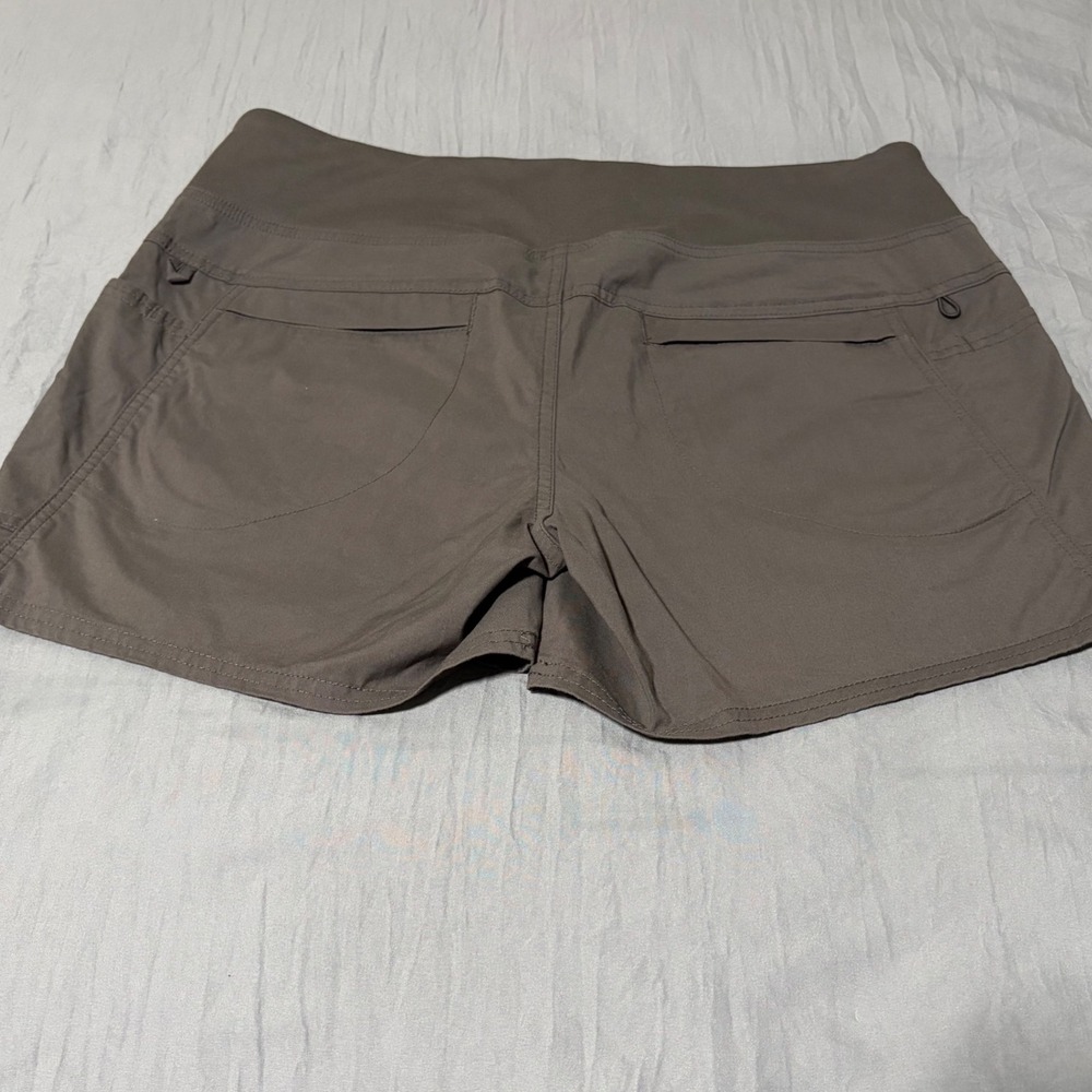 Prana Shorts Womens Large Brown Organic Cotton Stretch Hiking Cargo Outdoor - Picture 2 of 8